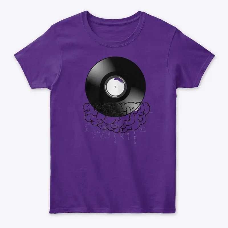 Brain Record DJ Music Vintage Gift Tee 